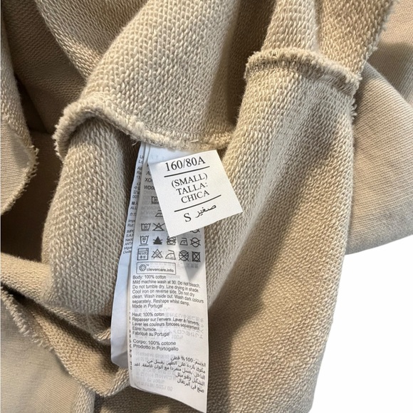 All Saints Xondo Cream Long Sleeve Zip-Up Hoodie Dress Sz Small - Picture 12 of 13